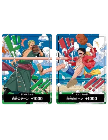 One Piece : World Unification Memorial DON!! Set : Luffy & Zoro - 2 Cartes Promo Japonaises Exclusives - Nippon TCG - Précomm...