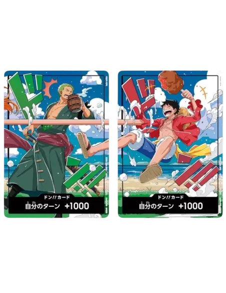 One Piece : World Unification Memorial DON!! Set : Luffy & Zoro - 2 Cartes Promo Japonaises Exclusives - Nippon TCG - Précomm...